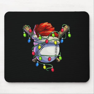 Christmas Baseball Xmas Christmas Lights Baseball Mouse Pad