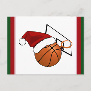 Christmas Basketball  and Hoop Holiday Postcard