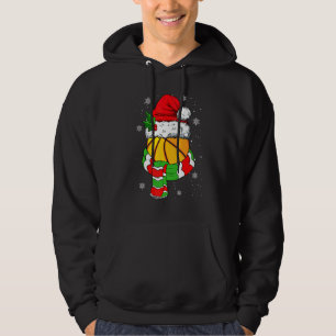 Christmas Basketball Ball Santa Hat Sport Xmas 1 Hoodie