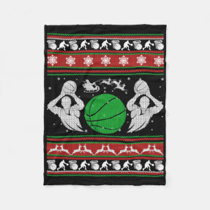 Christmas Basketball Gift Fleece Blanket