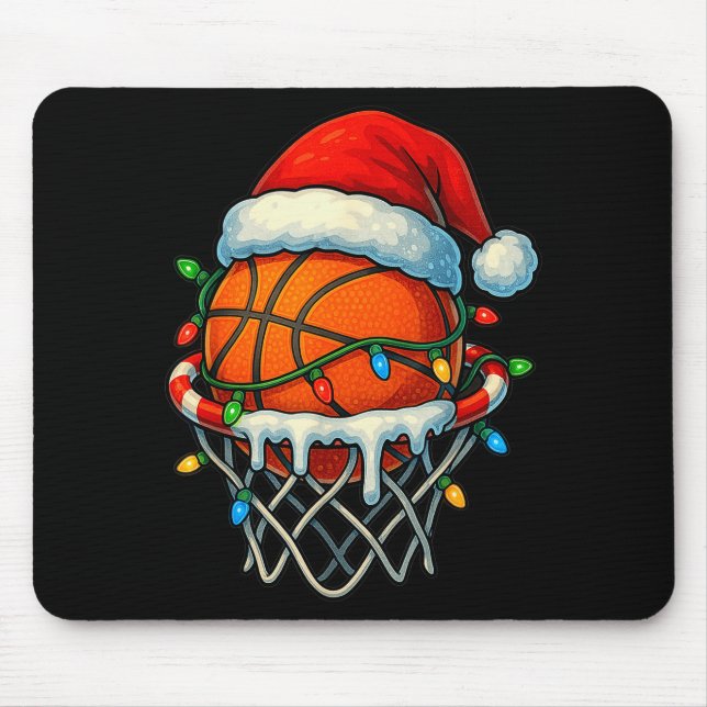 Christmas Basketball Ice Cream Drip For Boys Kids  Mouse Pad (Front)