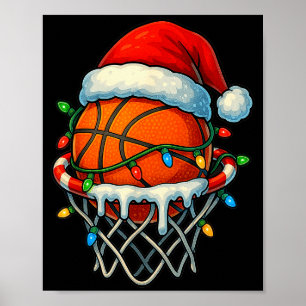 Christmas Basketball Ice Cream Drip For Boys Kids  Poster