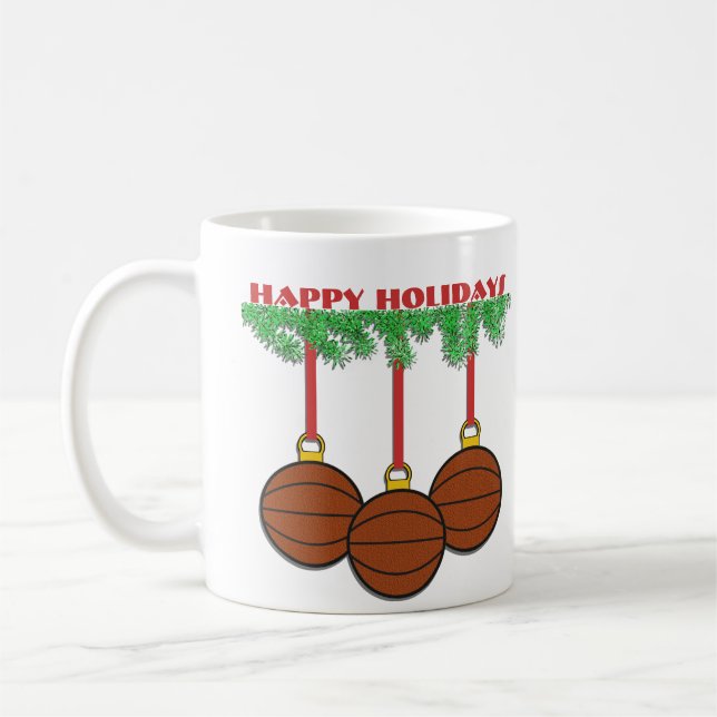 Christmas Basketball Mug (Left)