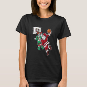 Christmas Basketball Player Santa Dunk Xmas T-Shirt