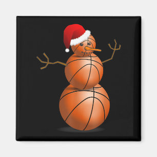 Christmas Basketball Shirt - Basketball Snowman Magnet