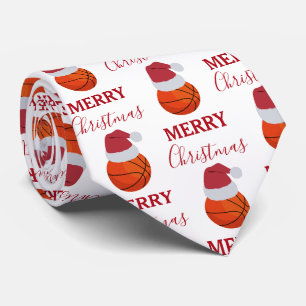 Christmas Basketball Sports Ball Party Tie