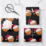 Christmas Basketball Sports Santa Holiday Wrapping Paper Sheet<br><div class="desc">Funny sports themed Christmas holiday wrapping paper.  Matching products are available other sports themes are also available</div>