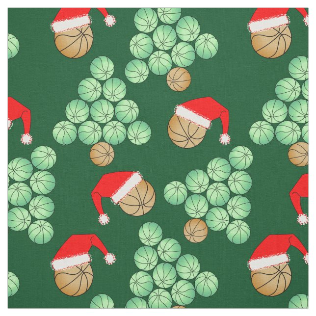 Christmas Basketball Tree Fabric (Swatch)