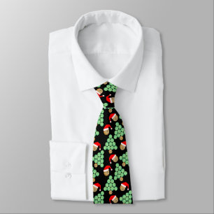Christmas Basketball Tree Santa Hats Tie