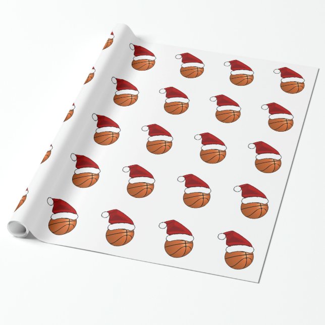 Christmas Basketball  Wrapping Paper (Unrolled)
