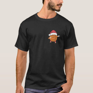 Christmas Basketball Xmas Santa Sports Hat Ball Po T-Shirt