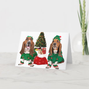 Christmas Basset Card Blank Inside