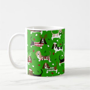 Christmas Basset Hound Coffee Mug