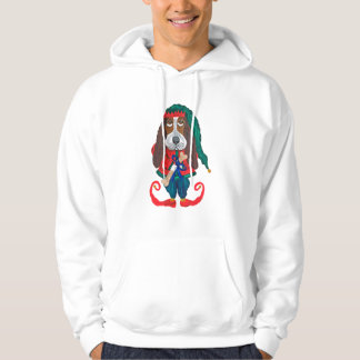 Christmas Basset Hound Elf Hoodie