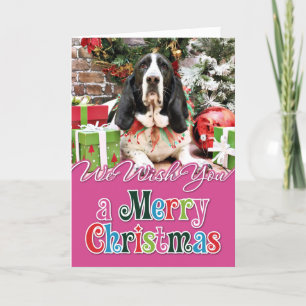 Christmas - Basset Hound - Jasmine Holiday Card