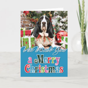 Christmas - Basset Hound - Jasmine Holiday Card