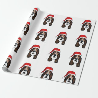 CHRISTMAS BASSET HOUND WRAPPING PAPER