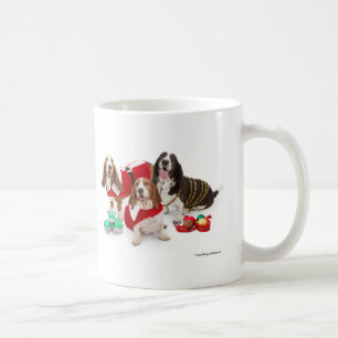 christmas bassets coffee mug