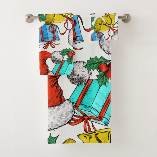 Christmas Bath Towel Set (Insitu)