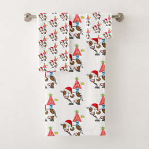 Christmas Bath Towel Sets, Cows
