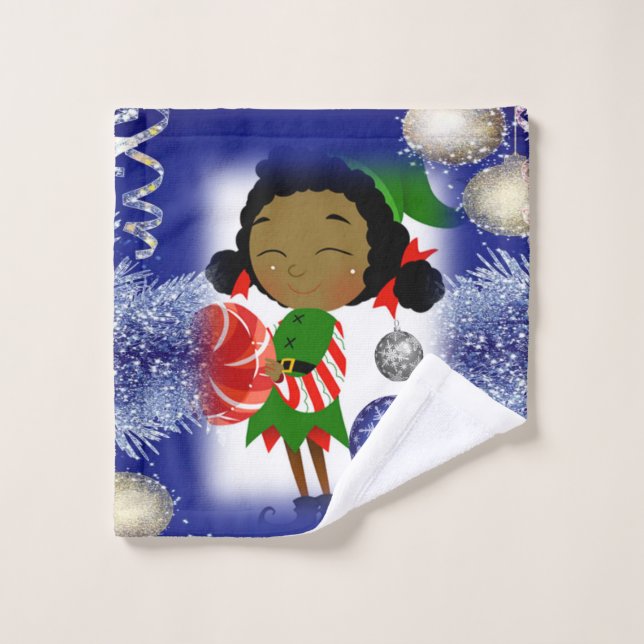 Christmas Bath Towel Sets, Elf (Wash Cloth)