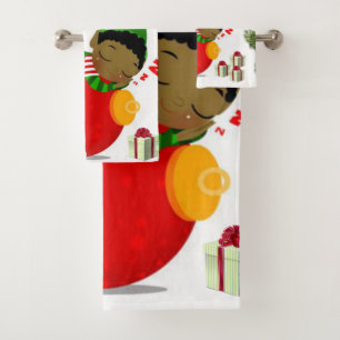 Christmas Bath Towel Sets, Elf