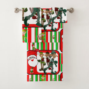 Christmas Bath Towel Sets, Elf