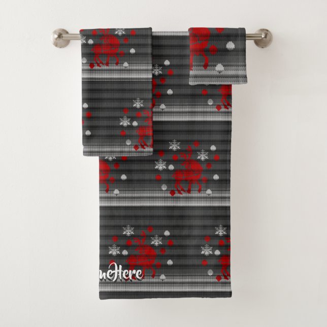 Christmas Bath Towel Sets Festive Holiday Towels (Insitu)