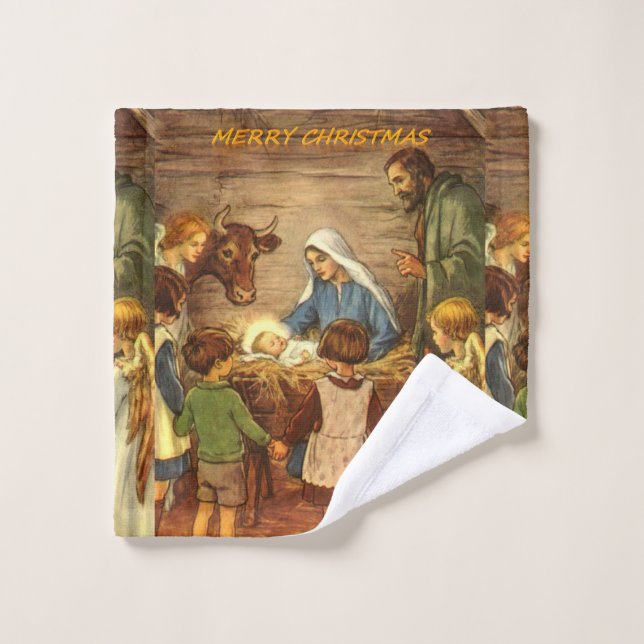 Christmas Bath Towel Sets, Jesus Christ (Wash Cloth)