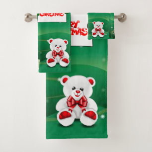 Christmas Bath Towel Sets, Merry Christmas