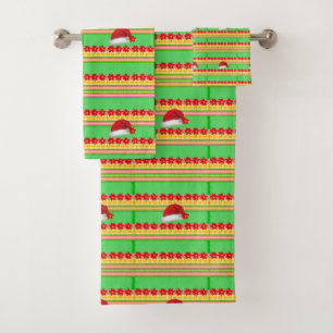 Christmas Bath Towel Sets, Santa Hat