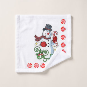 Christmas Bath Towel Sets, Snowman
