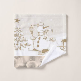 Christmas Bath Towel Sets, Snowman