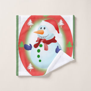 Christmas Bath Towel Sets, Snowman