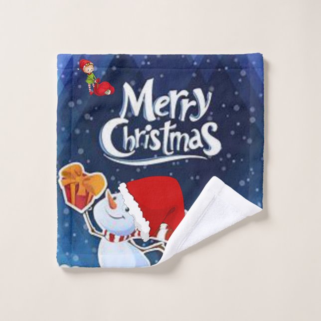 Christmas Bath Towel Sets, Snowman (Wash Cloth)