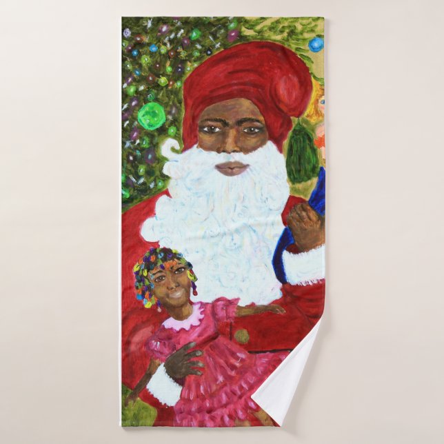 Christmas Bathroom Towel Set - Ethnic Santa Claus  (Bath Towel)