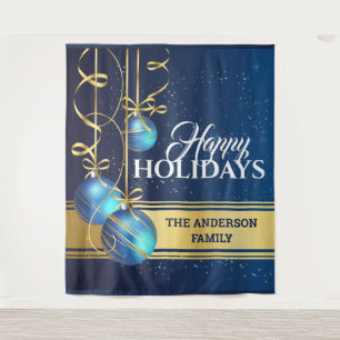 Christmas baubels luxurious greetings wall tapestry