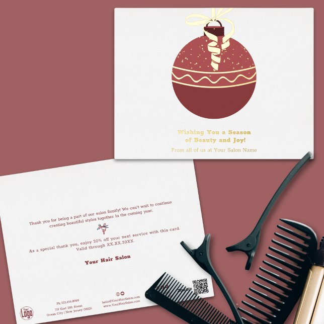 Christmas Bauble Foil Accents Season Holiday Card (Christmas Bauble Foil Accents Season Holiday Card)