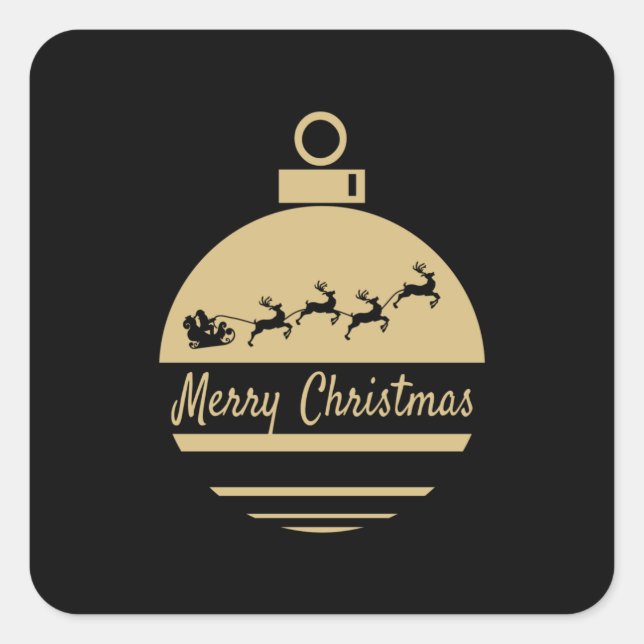 Christmas bauble Merry Christmas Square Sticker (Front)