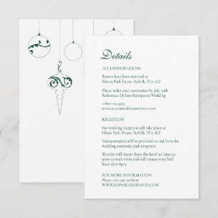 Christmas Bauble Ornaments Winter Green Enclosure Card