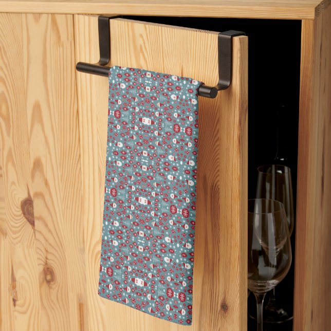 Christmas bauble pattern tea towel (Thirds Fold)