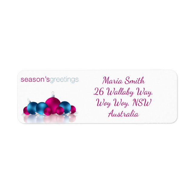 Christmas bauble return address label (Front)