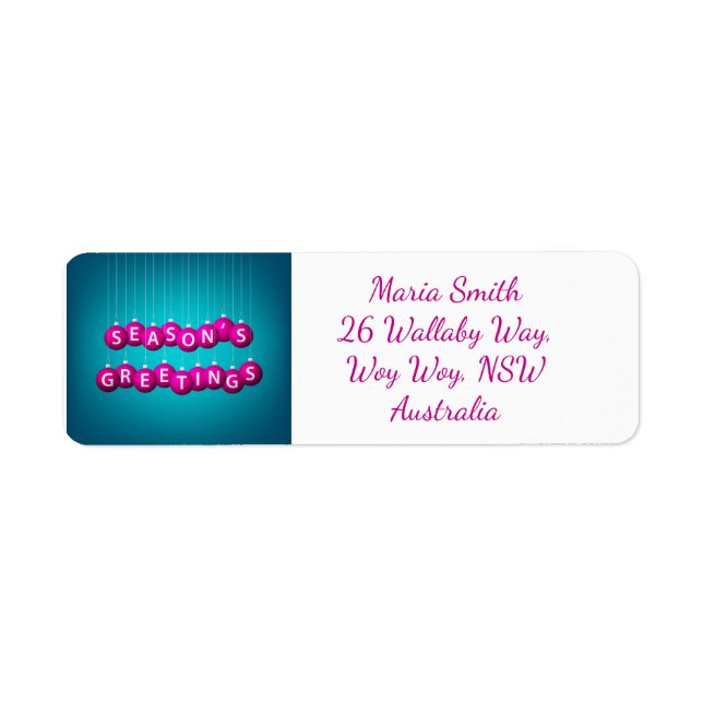Christmas bauble return address label (Front)