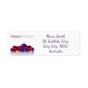Christmas bauble return address label