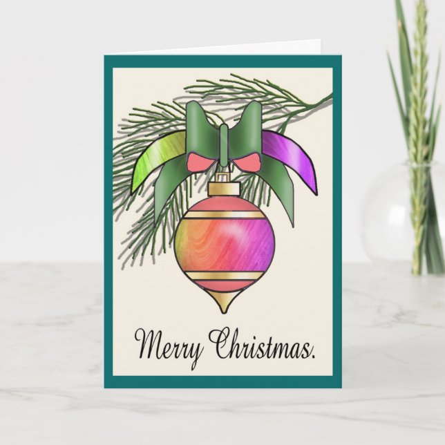 Christmas Baubles - 16 Holiday Card (Front)