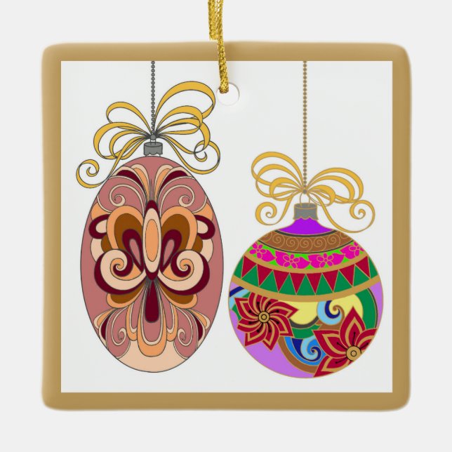 Christmas Baubles Ceramic Ornament (Front)
