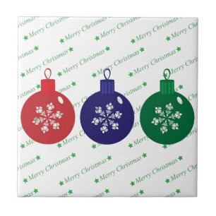 Christmas Baubles Ceramic Tile