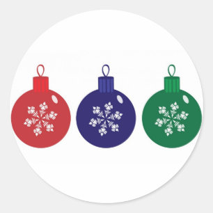 Christmas Baubles Classic Round Sticker