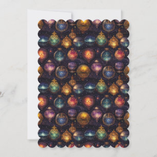 Christmas Baubles Flat Greeting Card