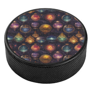 Christmas Baubles Hockey Puck
